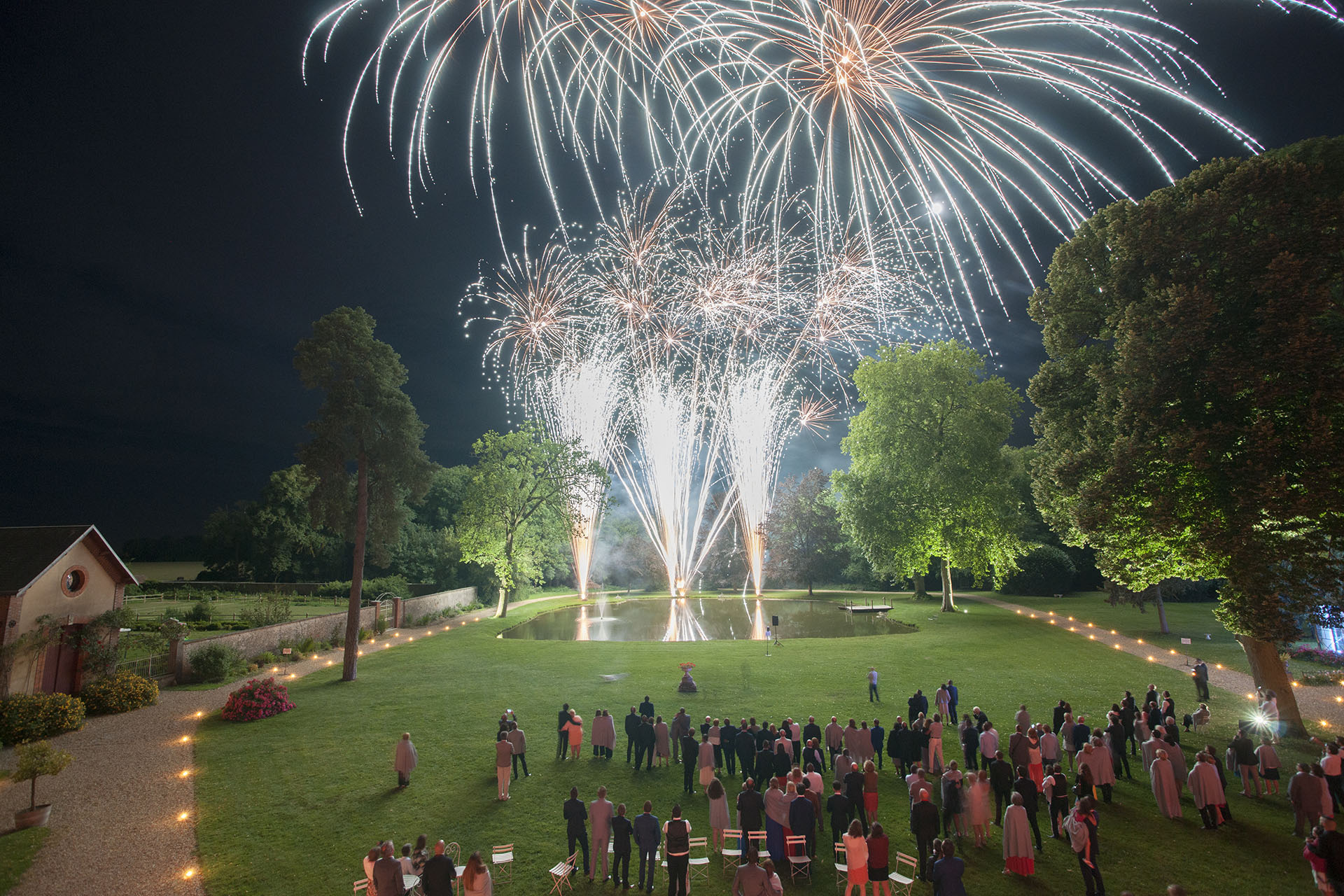feu d'artifice au chateau barthelemy