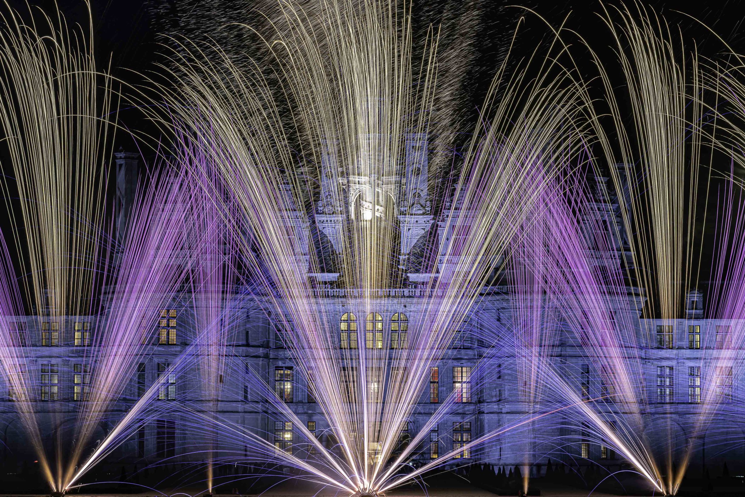 feu d'artifice privé au Château de Chambord